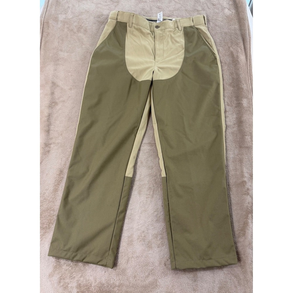 Vintage L.L.Bean Upland Canvas pant size M Khaki Olive Color Block Outdoors EUC - Picture 1 of 9